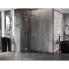 Mexen Lunar semi-circular shower enclosure, hinged 100 x 100 cm, transparent, brushed copper - 833-100L-100P-65-00