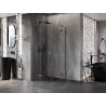 Mexen Lunar semicircular pivot shower cabin 90 x 90 cm, transparent, brushed gun gray - 833-090L-090P-66-00