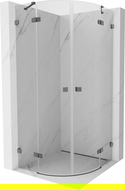 Mexen Lunar semi-circular swing shower cabin 100 x 100 cm, transparent, brushed gun gray - 833-100L-100P-66-00