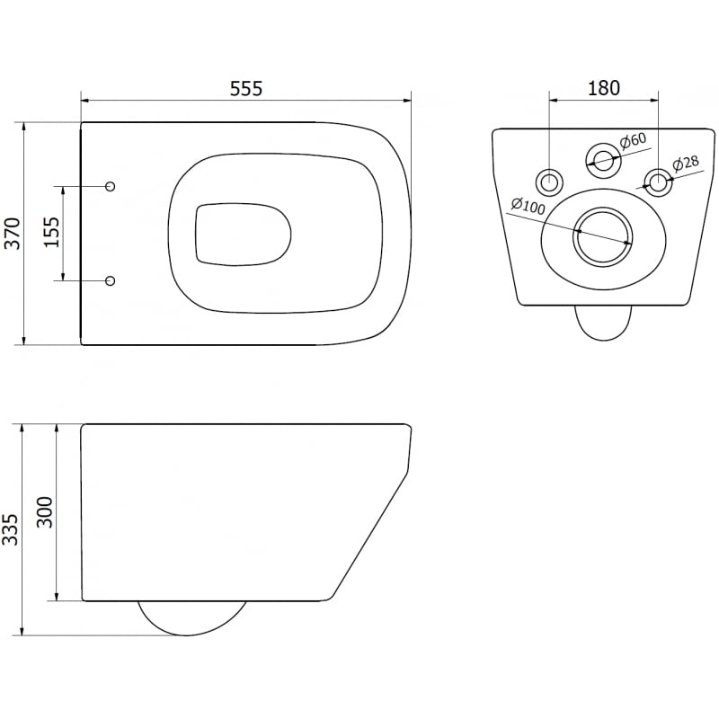Mexen Riva Rimless Tornado Toilet Bowl with Soft-Close Slim Seat, Duroplast, Glossy White - 30630200T