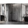 Mexen Lunar semi-circular hinged shower enclosure 90 x 90 cm, transparent, black - 833-090L-090P-70-00
