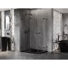 Mexen Lunar semi-circular shower enclosure left pivot 100 x 90 cm, transparent, black - 833-100L-090P-70-00