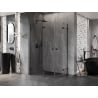 Mexen Lunar semi-circular shower enclosure left pivot 100 x 90 cm, transparent, black - 833-100L-090P-70-00
