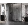 Mexen Lunar semicircular swing shower cabin 100 x 100 cm, transparent, black - 833-100L-100P-70-00