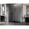 Mexen Lunar semi-circular pivot shower cabin left 90 x 70 cm, transparent, gun metal - 833-090L-070P-95-00