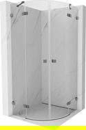 Mexen Lunar semicircular shower enclosure hinged 90 x 90 cm, transparent, gun metal - 833-090L-090P-95-00