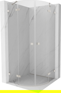 Mexen Lunar semicircular hinged shower cabin 70 x 70 cm, transparent, brushed nickel - 833-070L-070P-97-00