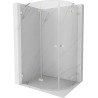 Mexen Lunar semi-circular left hinged shower cabin 90 x 70 cm, transparent, brushed nickel - 833-090L-070P-97-00