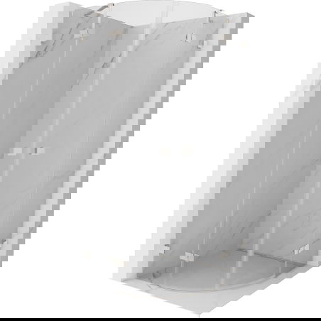 Mexen Lunar semi-circular shower cabin, hinged 90 x 90 cm, transparent, brushed nickel - 833-090L-090P-97-00