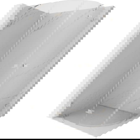 Mexen Lunar semi-circular left-hinged shower enclosure 100 x 70 cm, transparent, brushed nickel - 833-100L-070P-97-00