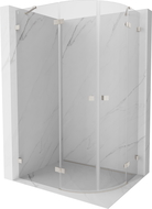 Mexen Lunar semi-circular left-hinged shower enclosure 100 x 70 cm, transparent, brushed nickel - 833-100L-070P-97-00