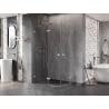 Mexen Lunar semi-circular shower enclosure left hinge 100 x 80 cm, transparent, brushed nickel - 833-100L-080P-97-00