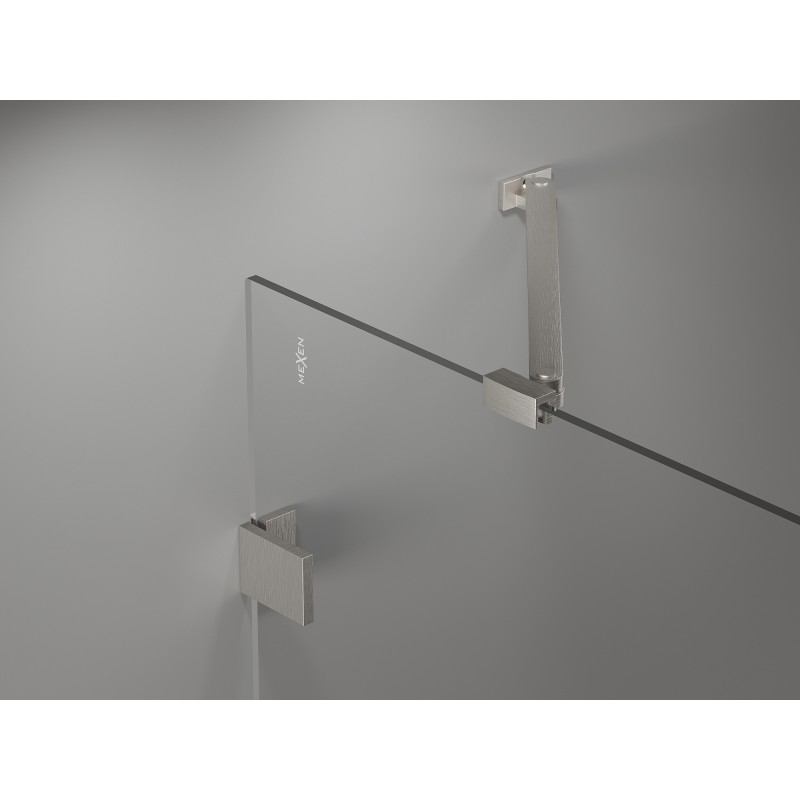 Mexen Lunar shower enclosure semicircular hinged left 100 x 90 cm, transparent, brushed nickel - 833-100L-090P-97-00