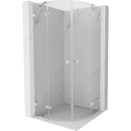 Mexen Lunar semicircular pivot shower enclosure 100 x 100 cm, transparent, brushed nickel - 833-100L-100P-97-00