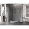 Mexen Lunar semicircular pivot shower enclosure 100 x 100 cm, transparent, brushed nickel - 833-100L-100P-97-00
