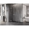 Mexen Lunar semicircular pivot shower enclosure 100 x 100 cm, transparent, brushed nickel - 833-100L-100P-97-00