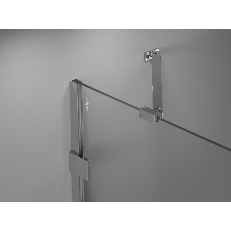 Mexen Lunar semi-circular right-hinged shower cabin 100 x 80 cm, transparent, chrome - 833-100P-080L-01-00