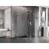 Mexen Lunar semi-circular right-hinged shower enclosure 90 x 80 cm, transparent, white - 833-090P-080L-20-00