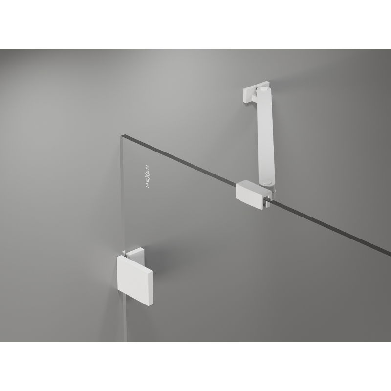 Mexen Lunar semi-circular shower enclosure, right-hinged 100 x 70 cm, transparent, white - 833-100P-070L-20-00