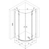 Mexen Lunar semi-circular right hinged shower cabin 100 x 70 cm, transparent, white - 833-100P-070L-20-00