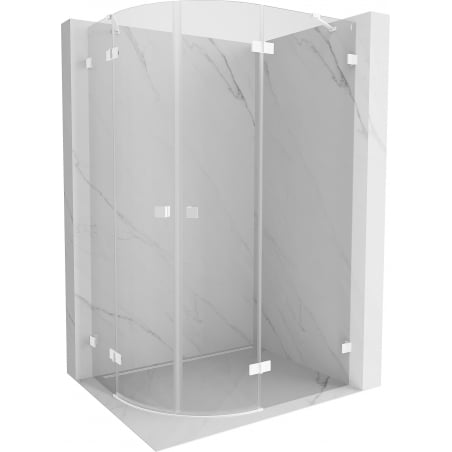 Mexen Lunar semicircular right hinged shower cabin 100 x 90 cm, transparent, white - 833-100P-090L-20-00