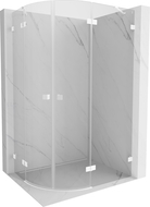 Mexen Lunar semi-circular right hinged shower cabin 100 x 70 cm, transparent, white - 833-100P-070L-20-00