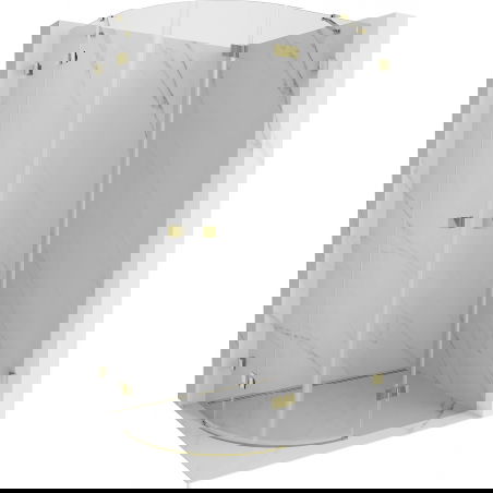 Mexen Lunar semi-circular shower cabin swing right 90 x 70 cm, transparent, gold - 833-090P-070L-50-00