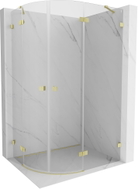 Mexen Lunar semi-circular right-hinged shower enclosure 90 x 70 cm, transparent, brushed gold - 833-090P-070L-55-00