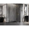 Mexen Lunar semi-circular right-hinged shower enclosure 90 x 70 cm, transparent, brushed gold - 833-090P-070L-55-00