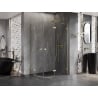 Mexen Lunar semicircular shower enclosure hinged right 100 x 70 cm, transparent, brushed gold - 833-100P-070L-55-00
