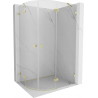 Mexen Lunar semi-circular right swing shower cabin 100 x 90 cm, transparent, brushed gold - 833-100P-090L-55-00