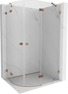 Mexen Lunar semi-circular shower enclosure right swing 90 x 70 cm, transparent, rose gold - 833-090P-070L-60-00