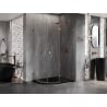 Mexen Lunar semicircular hinged shower enclosure right 100 x 70 cm, transparent, pink gold - 833-100P-070L-60-00