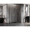 Mexen Lunar semicircular hinged shower enclosure right 100 x 70 cm, transparent, pink gold - 833-100P-070L-60-00