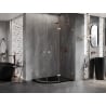 Mexen Lunar semi-circular right hinge shower cabin 80 x 70 cm, transparent, brushed copper - 833-080P-070L-65-00