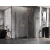 Mexen Lunar semicircular shower enclosure right-hinged 90 x 70 cm, transparent, brushed copper - 833-090P-070L-65-00