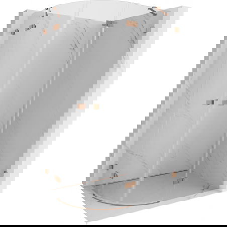 Mexen Lunar semi-circular shower enclosure right door 100 x 70 cm, transparent, brushed copper - 833-100P-070L-65-00