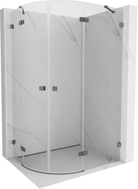 Mexen Lunar semi-circular shower cabin, hinged, right 100 x 80 cm, transparent, brushed gun gray - 833-100P-080L-66-00
