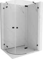 Mexen Lunar semi-circular right-sided shower enclosure 80 x 70 cm, transparent, black - 833-080P-070L-70-00