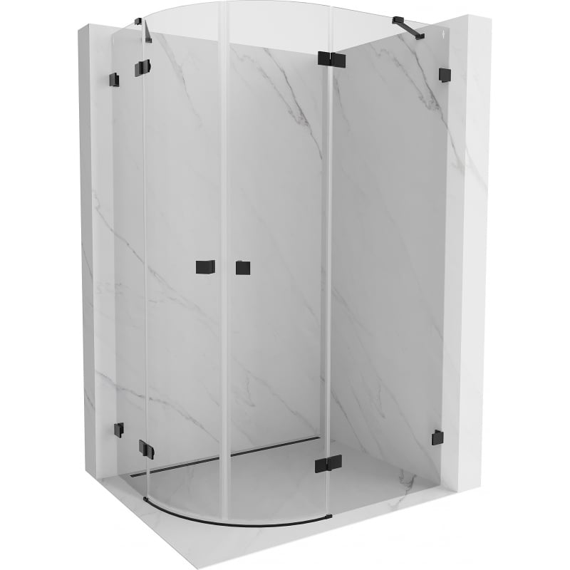 Mexen Lunar semicircular shower enclosure right 100 x 70 cm, transparent, black - 833-100P-070L-70-00