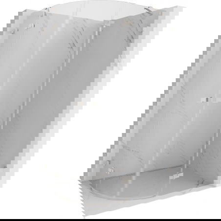 Mexen Lunar Semi-Circular Hinged Right Shower Enclosure 80 x 70 cm, Transparent, Brushed Nickel - 833-080P-070L-97-00