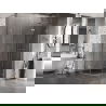 Mexen Lunar semicircular shower cabin right-hinged 90 x 70 cm, transparent, brushed nickel - 833-090P-070L-97-00