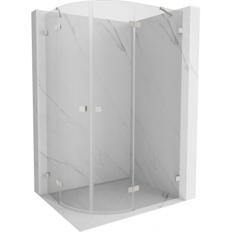 Mexen Lunar shower cabin semicircular right opening 100 x 70 cm, transparent, brushed nickel - 833-100P-070L-97-00