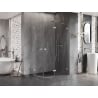 Mexen Lunar semi-circular shower enclosure right hinged 100 x 90 cm, transparent, brushed nickel - 833-100P-090L-97-00