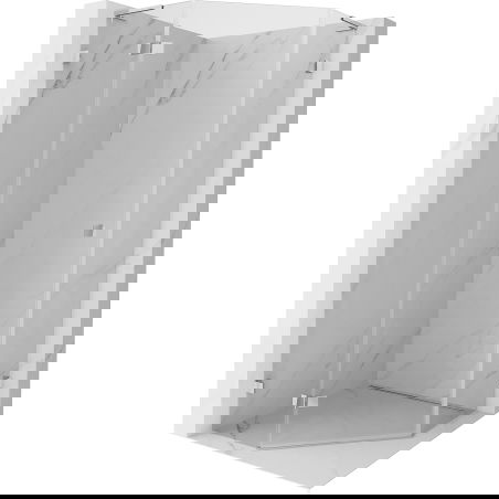 Mexen Lunar L pentagonal swing shower cabin left 80 x 80 cm, transparent, chrome - 831L-080L-080P-01-00-L