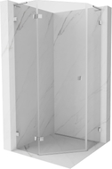 Mexen Lunar L pentagonal hinged shower cabin left 80 x 80 cm, transparent, chrome - 831L-080L-080P-01-00-L