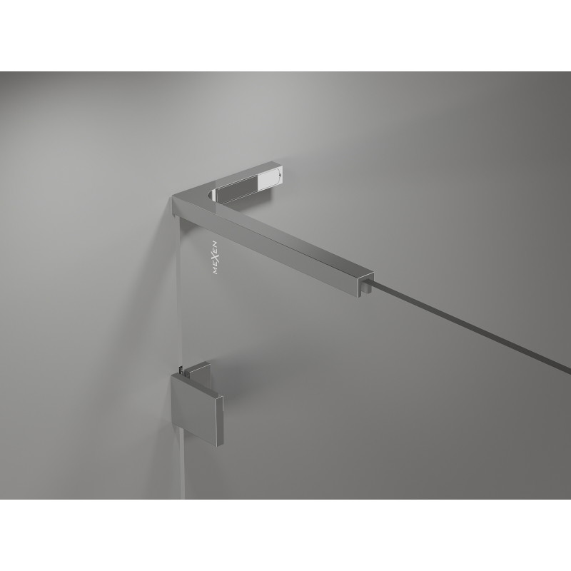 Mexen Lunar L pentagonal hinged left shower cabin 80 x 100 cm, transparent, chrome - 831L-080L-100P-01-00-L