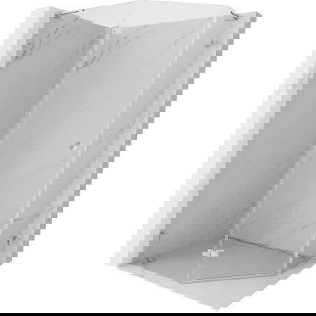 Mexen Lunar L Pentagonal Shower Enclosure Left Hinged 90 x 80 cm, Transparent, Chrome - 831L-090L-080P-01-00-L