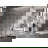 Mexen Lunar L pentagonal shower enclosure left side 90 x 80 cm, transparent, chrome - 831L-090L-080P-01-00-L