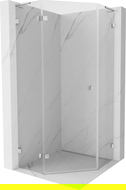Mexen Lunar L pentagonal shower enclosure hinged left 100 x 100 cm, transparent, chrome - 831L-100L-100P-01-00-L